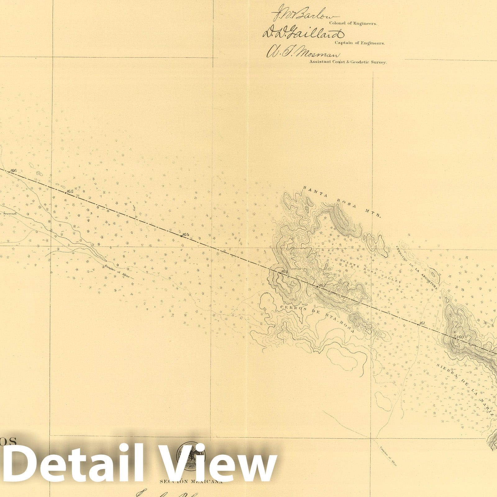 United States-Mexico Boundary - Plate No. 11, 1901 - Historical Map Print