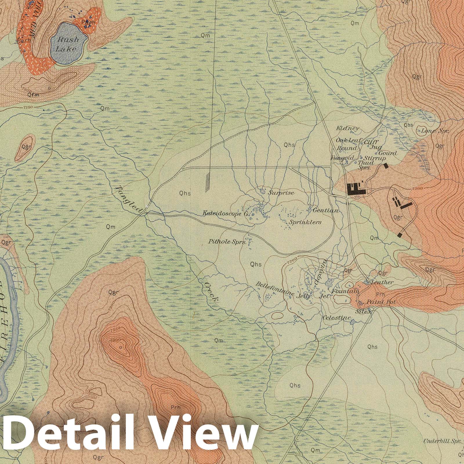 Firehole Geyser Basin, Yellowstone National Park - Geologic Map, 1904