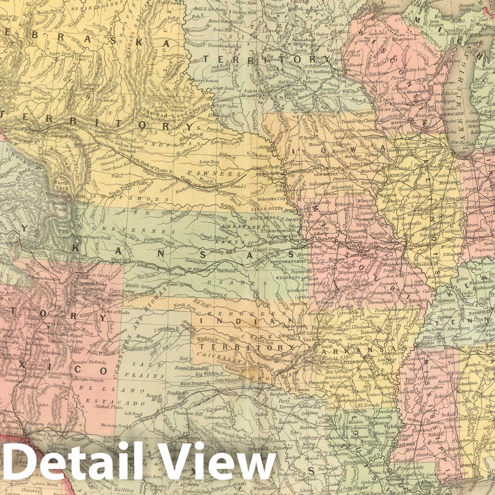 Historic Map : 1859 United States : Vintage Wall Art