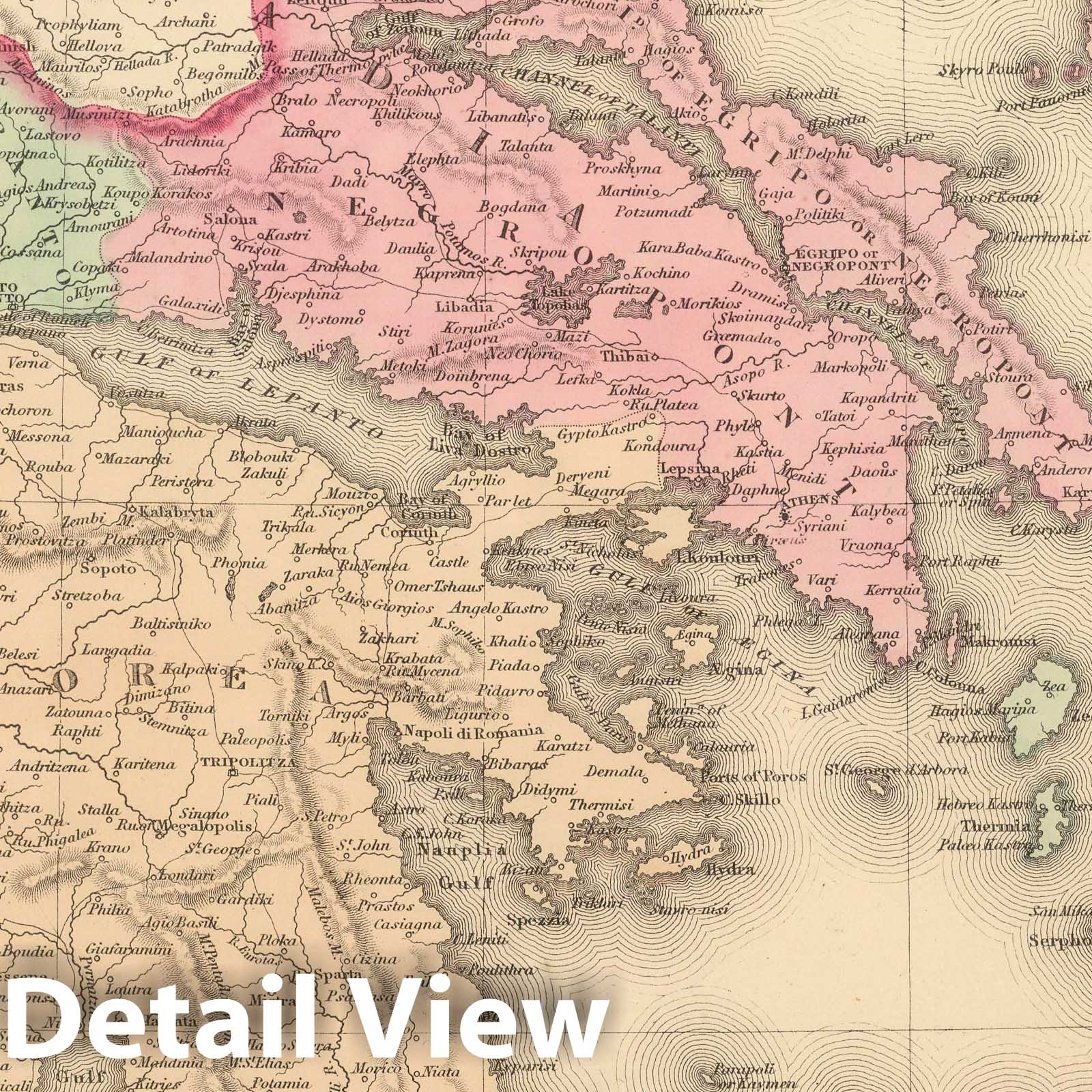 Greece - Railroad Map, 1859 - Historical Map Print