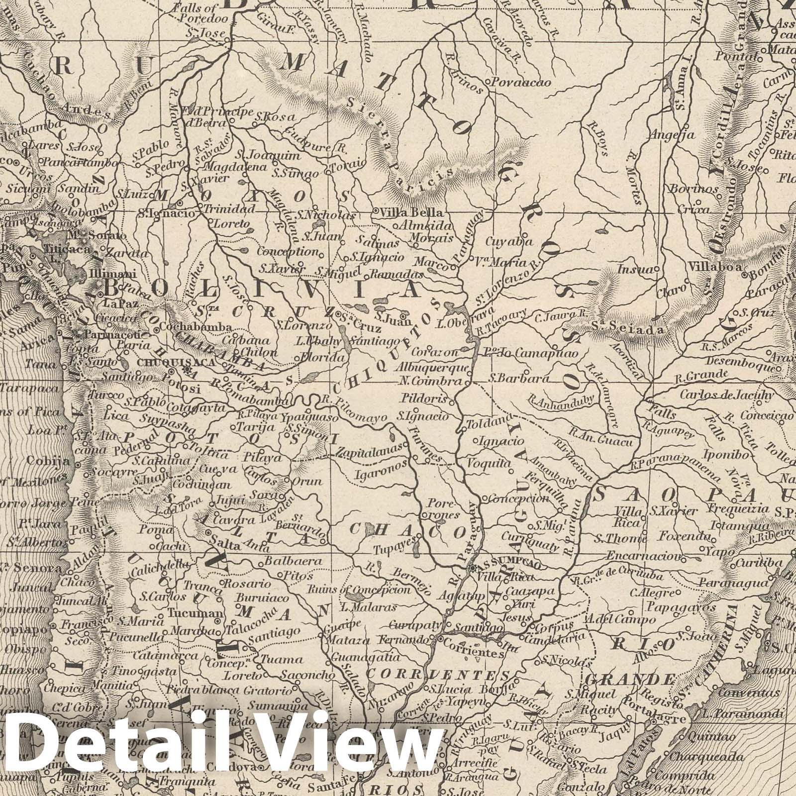 South America, 1848 - Historical Map Print