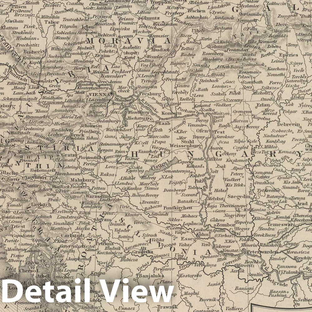 Historic Map : 1848 Austrian Empire. - Vintage Wall Art