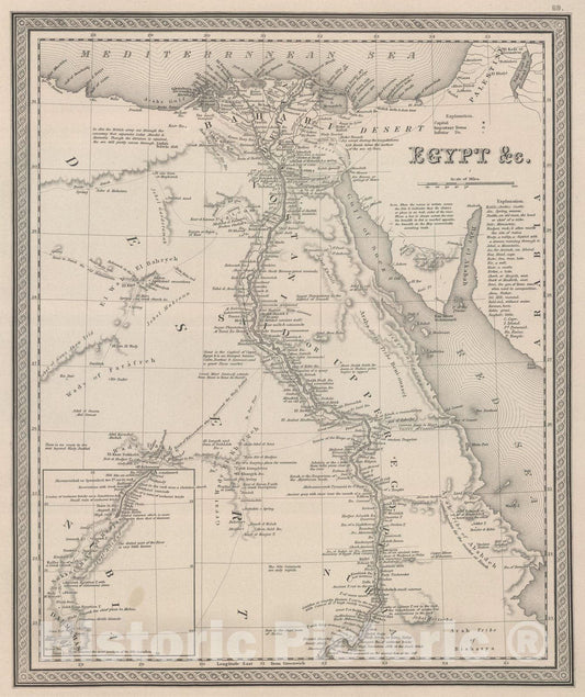Historic Map : 1848 Egypt. v1 - Vintage Wall Art