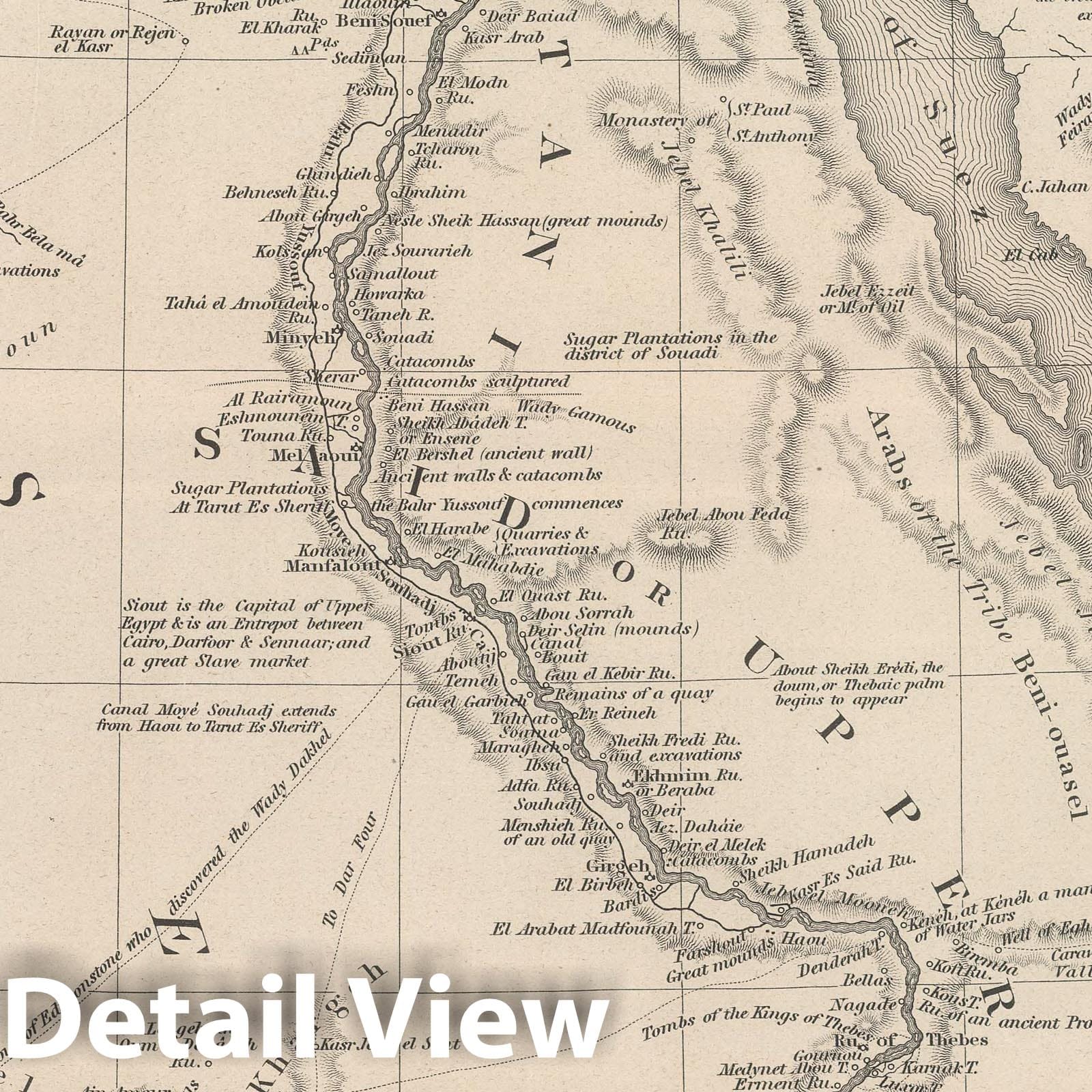Egypt, 1848 - Historical Map Print from Mitchell's Universal Atlas