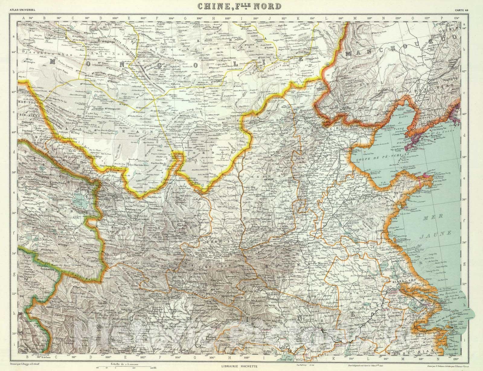 Historic Map : China; Mongolia, 1936 China, Flle. Nord. , Vintage Wall Art