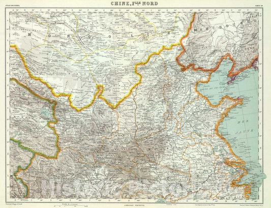 Historic Map : China; Mongolia, 1936 China, Flle. Nord. , Vintage Wall Art