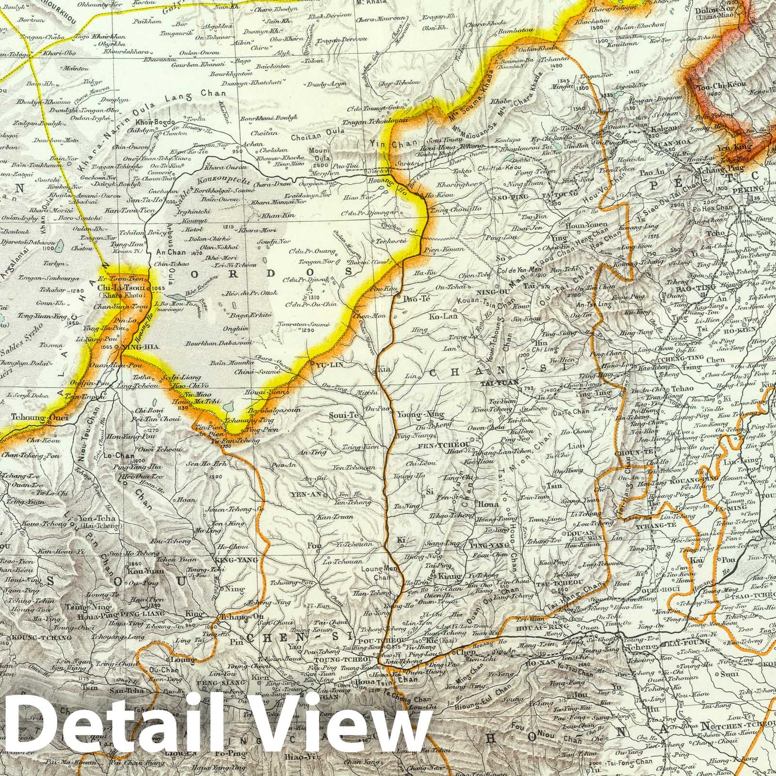Northern China 1936 Historical Map Print
