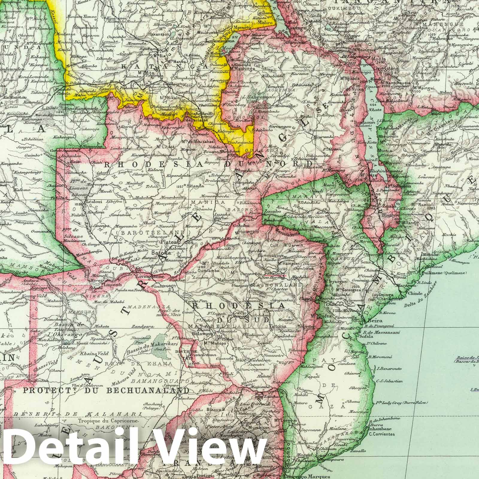 Southern Africa, 1936 - Historical Map Print