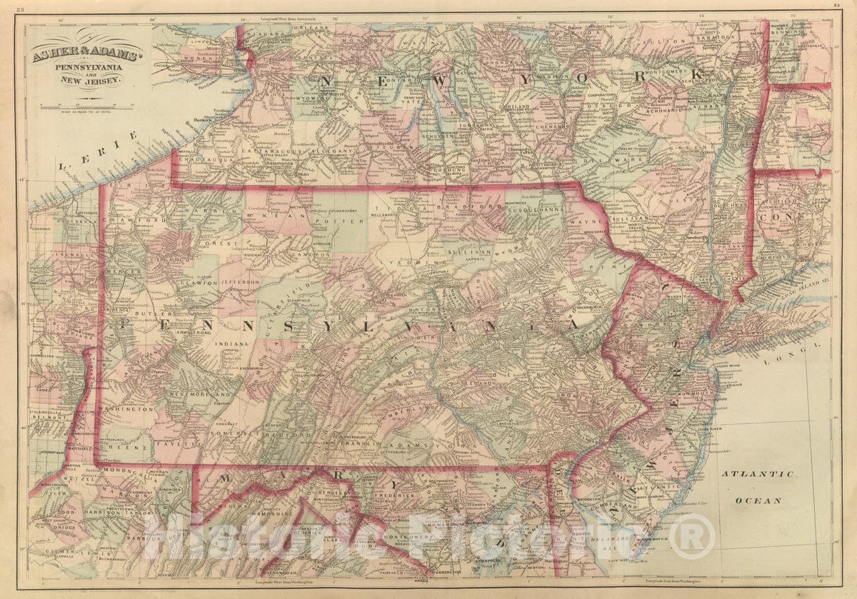 Historic Map : Commercial Reference Book - 1875 Pennsylvania and New Jersey. - Vintage Wall Art