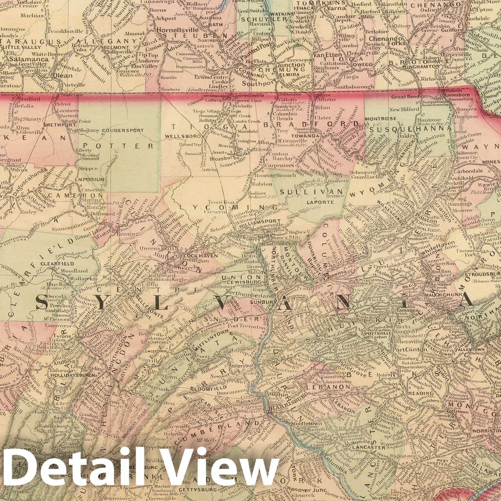 Pennsylvania and New Jersey - Railroad Map, 1875 - Asher & Adams