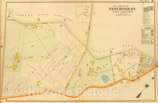 Historic Map : City Atlas - 1899 18. Ward 23 West Roxbury. - Vintage Wall Art