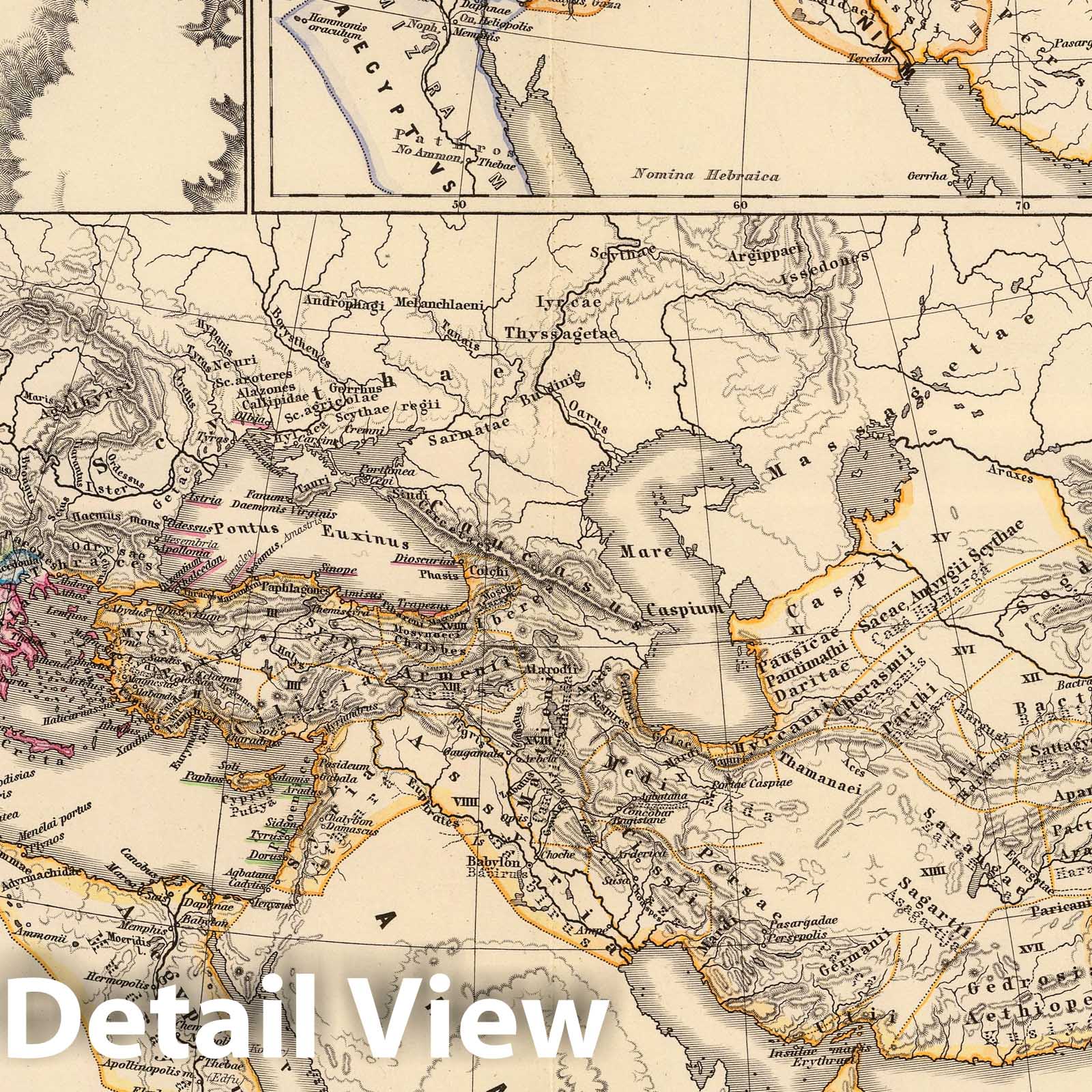 Ancient Persia and the Near East, 1865 - Historical Map Print