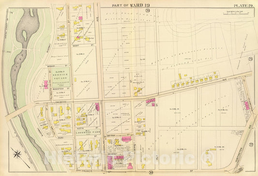 Historic Map : City Atlas - 1895 29. Ward 19. - Vintage Wall Art