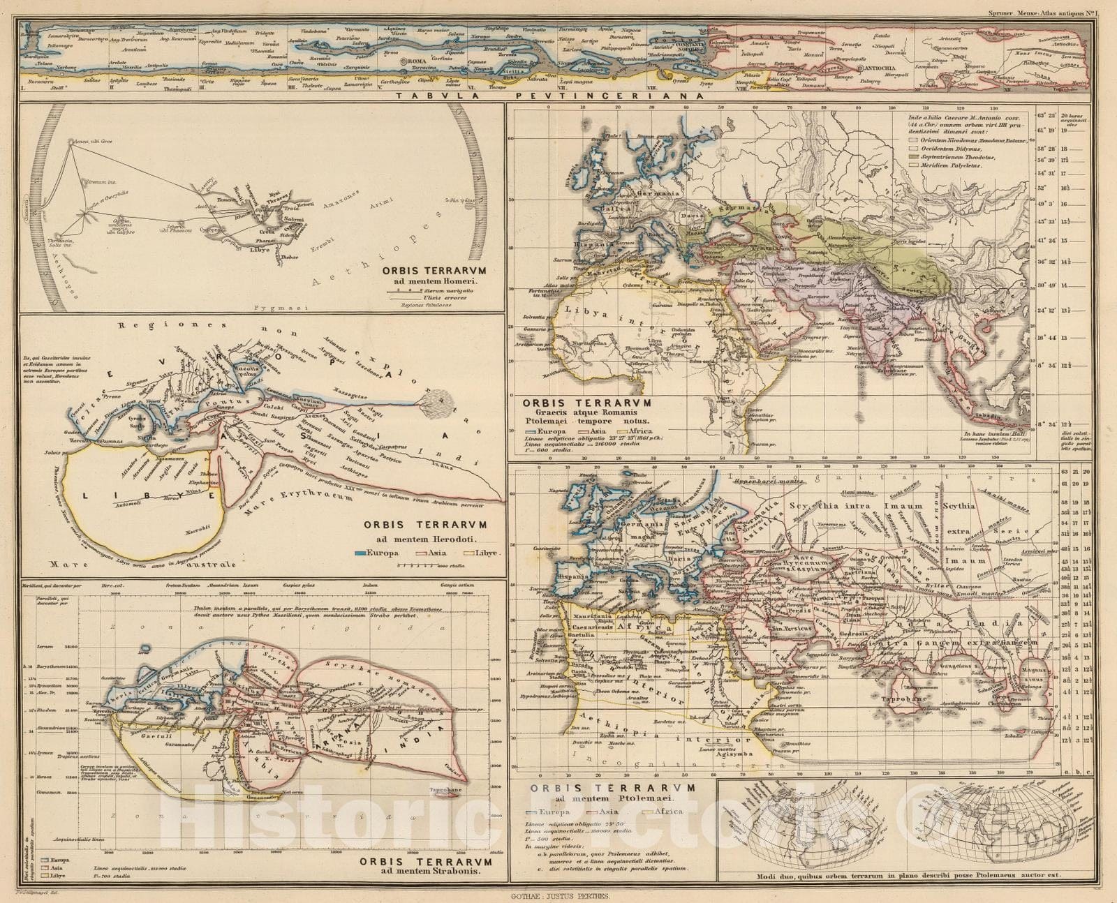 Historic Map : Classical Atlas - 1865 Orbis terrarum. - Vintage Wall Art
