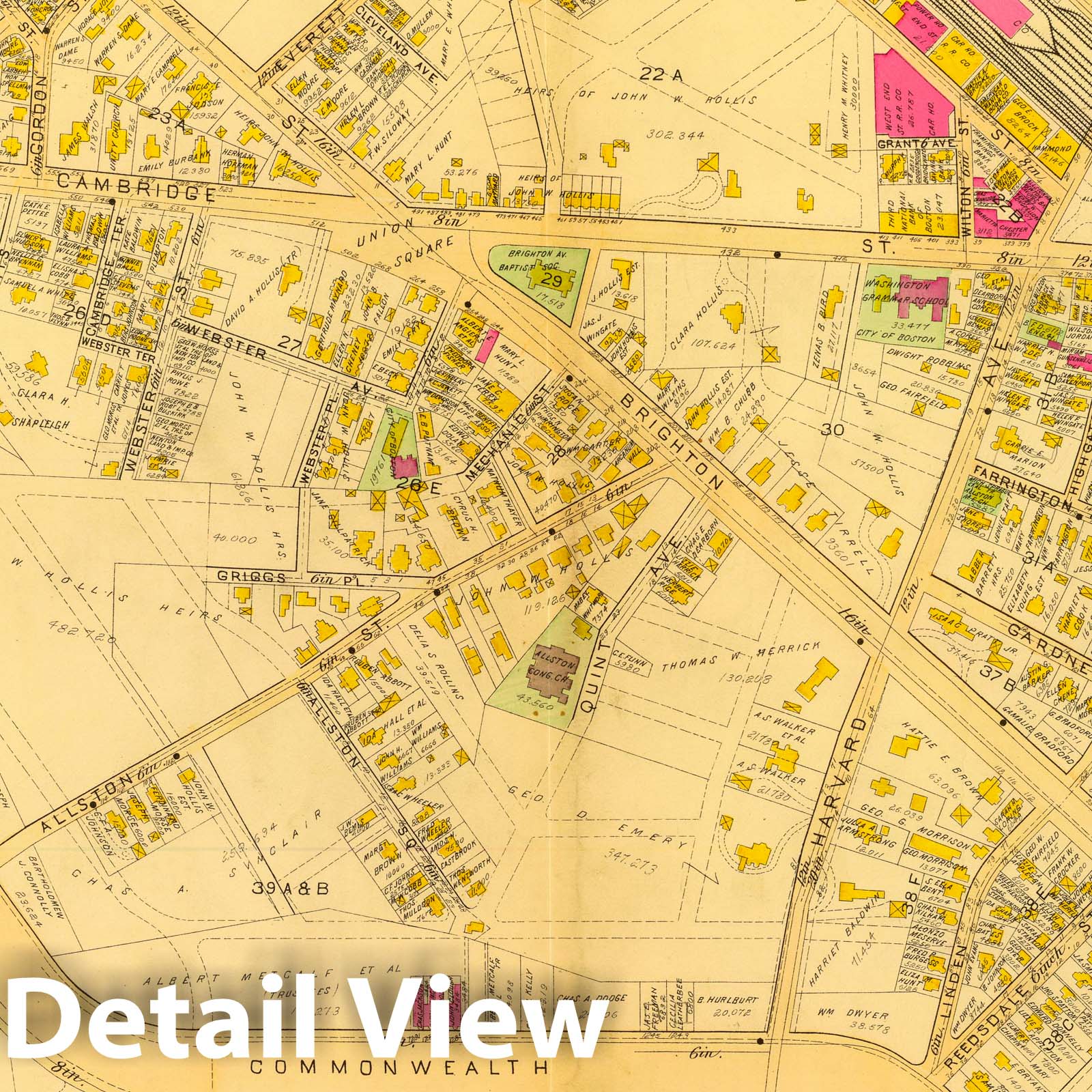 Ward 25, Brighton, Boston, Massachusetts - Plan No. 36, 1899 - Historical Map Print