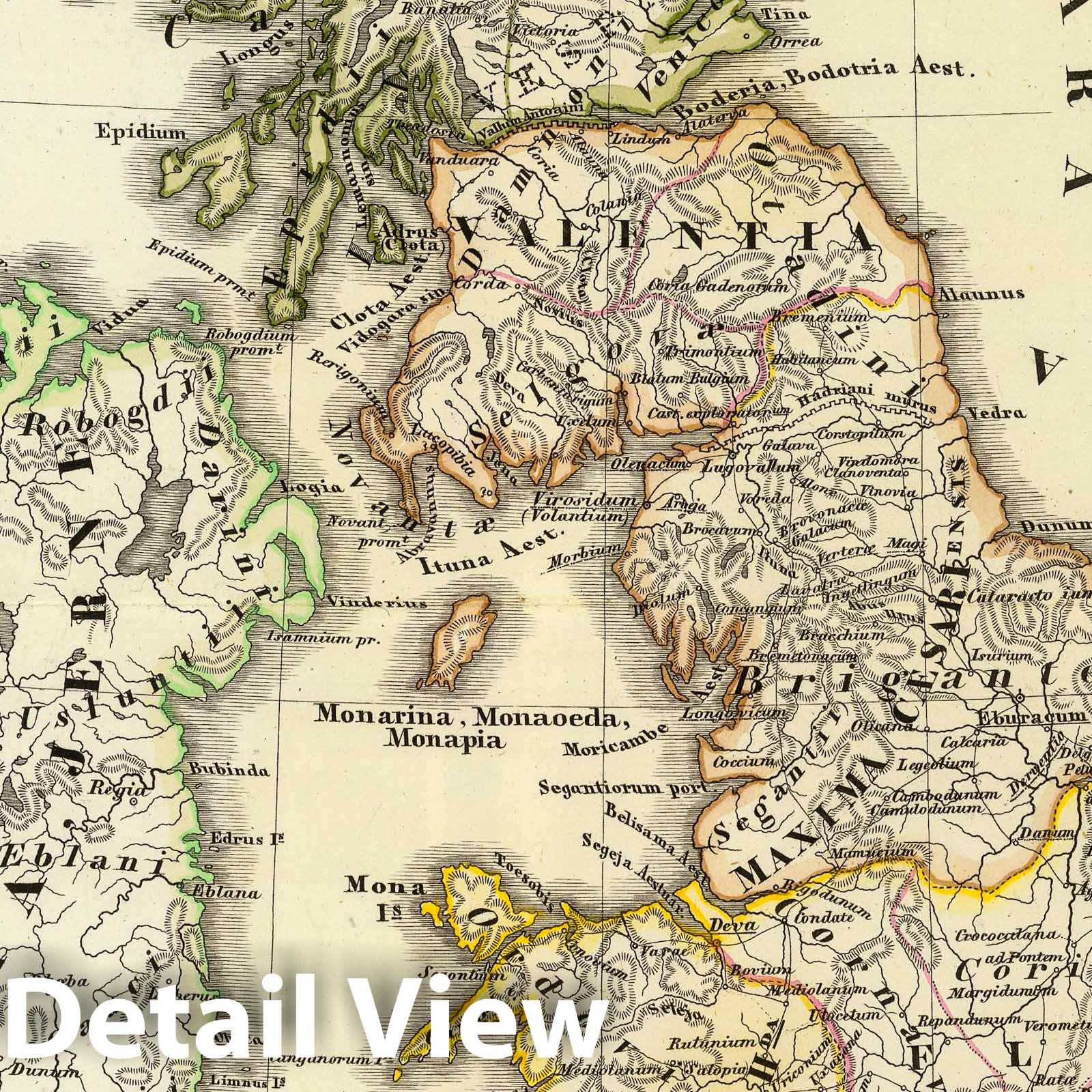 England and Ireland - Classical, 1865 Historical Map Print