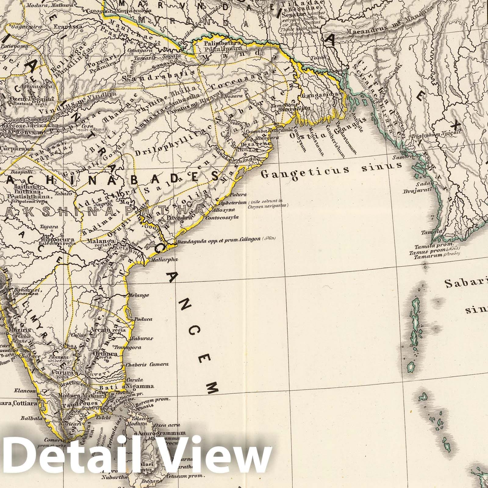 India, 1865 - Historical Map Print from Spruner-Menke Atlas