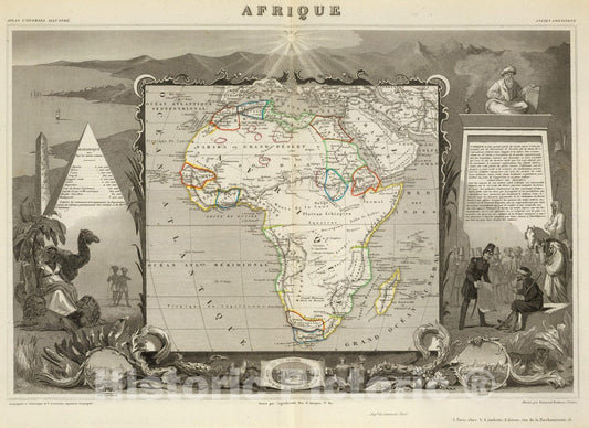 Historic Map : National Atlas - 1856 Afrique. - Vintage Wall Art