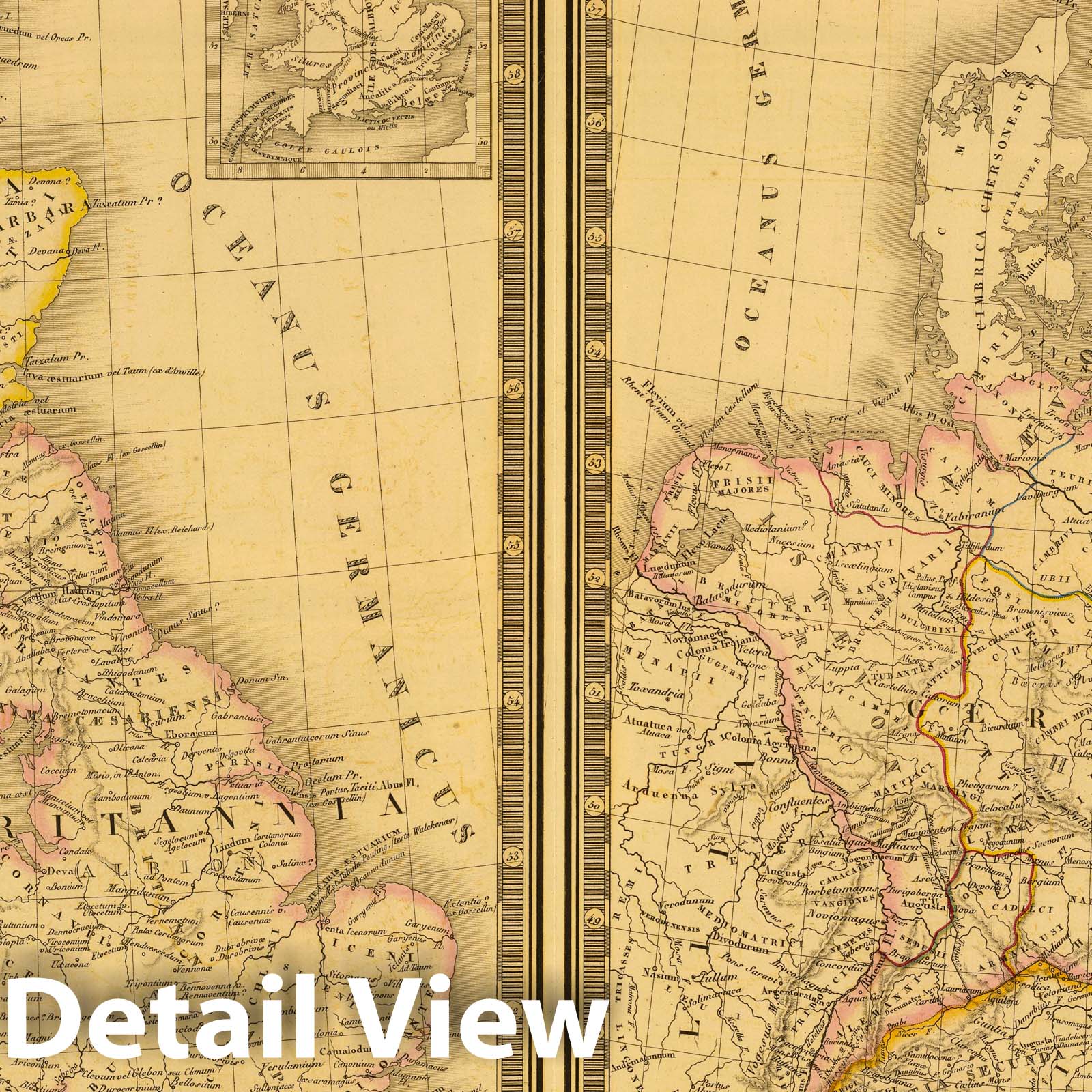 British Isles and Germany - Ancient, 1839 - Historical Map Print