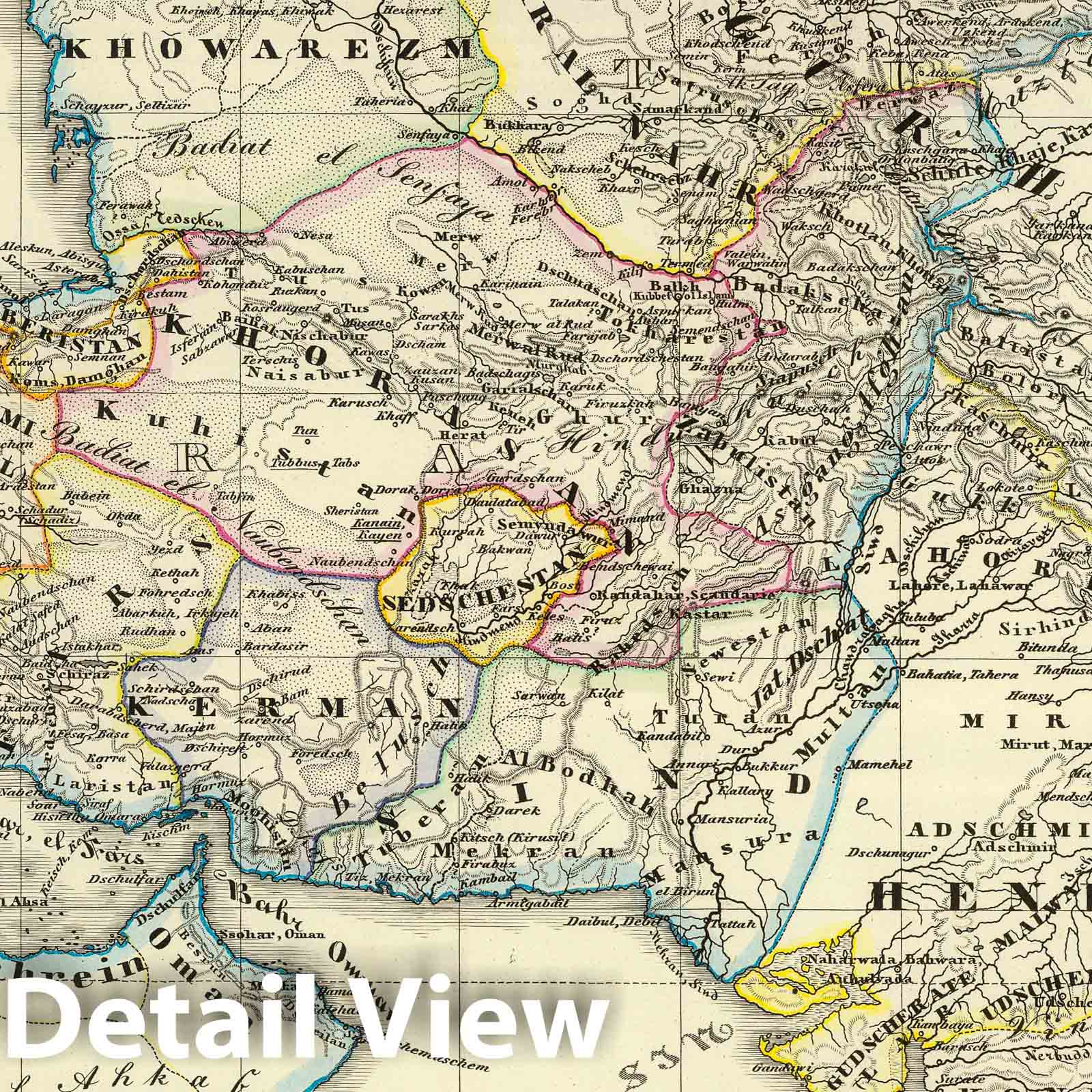 Caliphate, Eastern Half: Al Dschesira and Iraq Arabi, 1855 - Historical Map Print