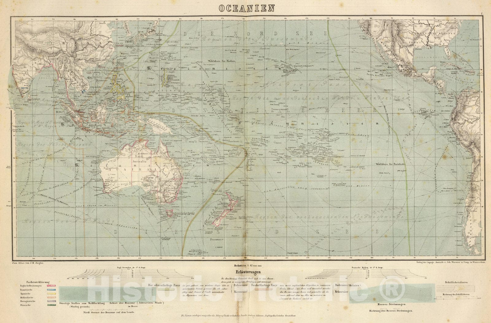 Historic Wall Map : 1864 Oceanien. - Vintage Wall Art