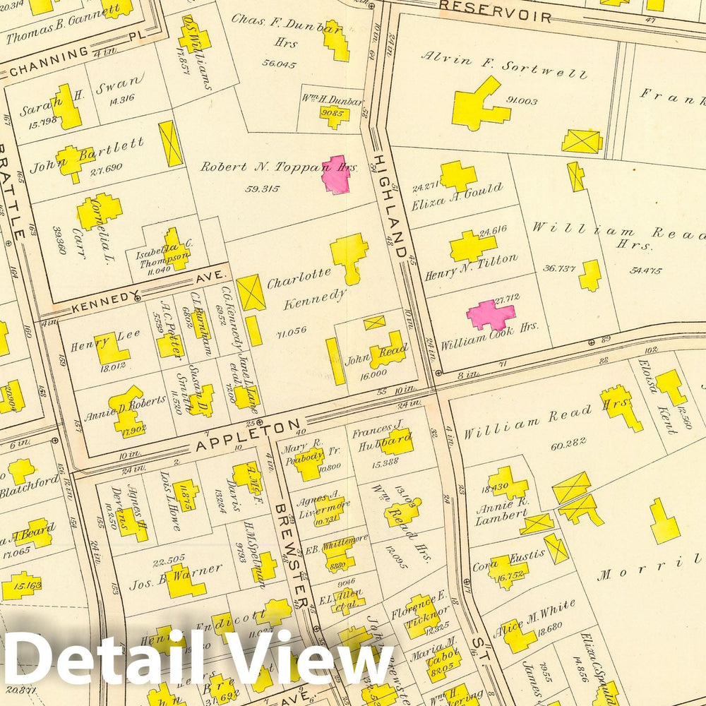 Historic Wall Map : City Atlas - 1903 23. Ward 9. - Vintage Wall Art