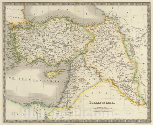 Historic Map : 1844 Turkey in Asia. - Vintage Wall Art