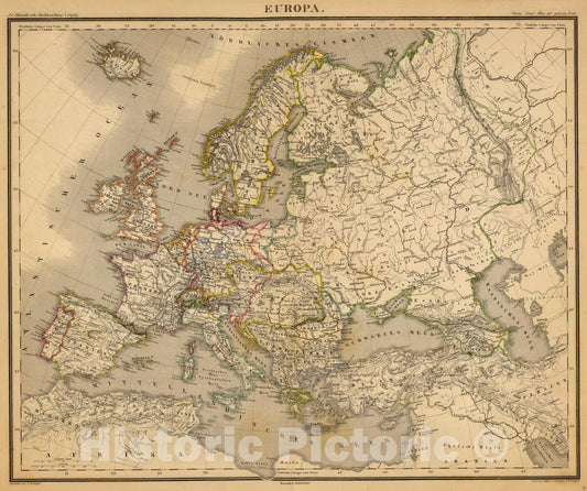 Europe 1865 Historical Map Print