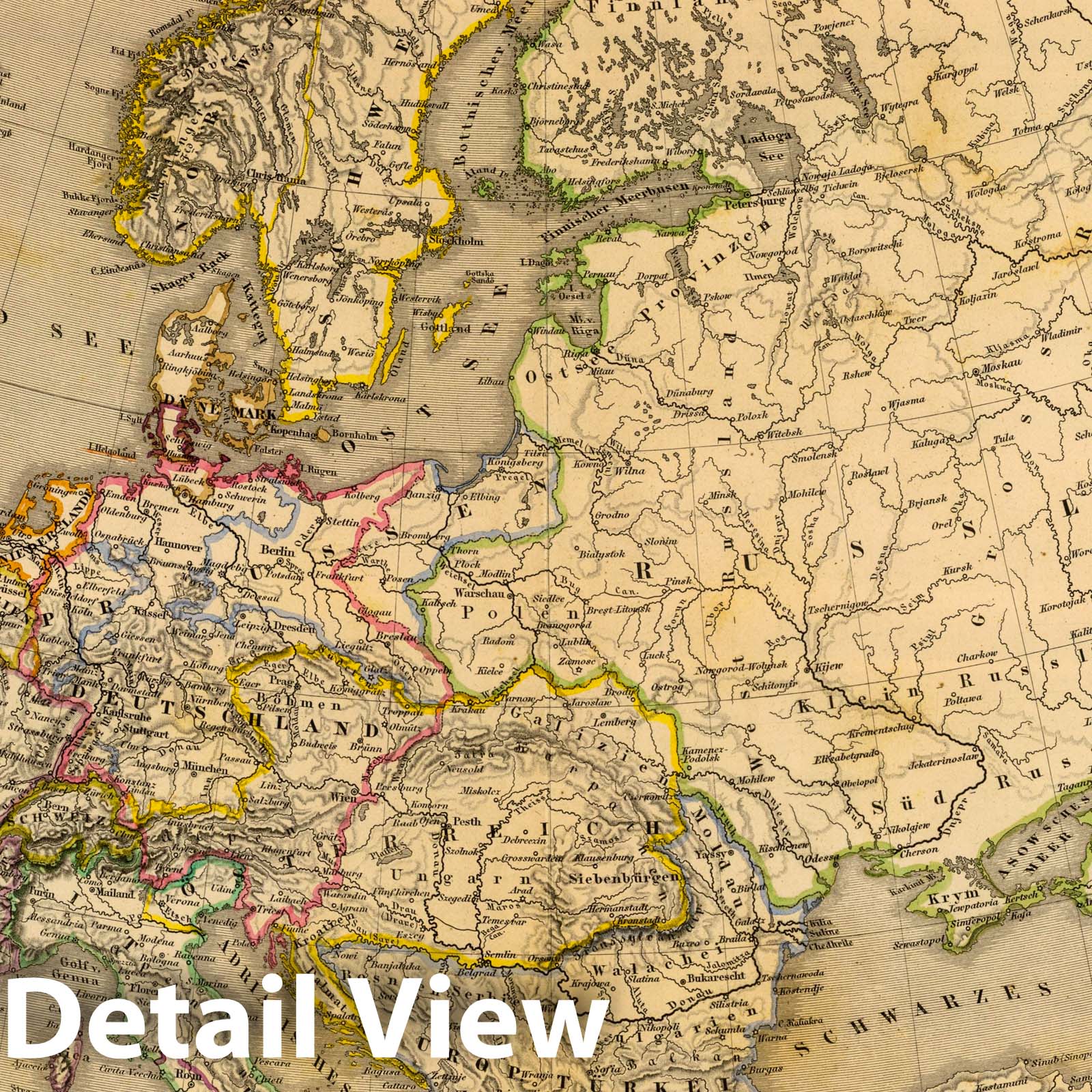Europe 1865 Historical Map Print