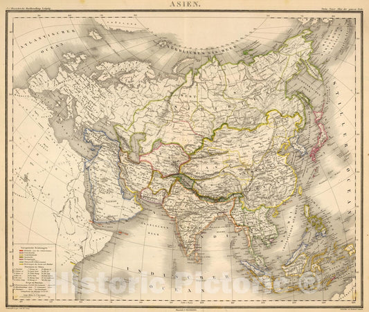 Asia, 1865 - Historical Map Print