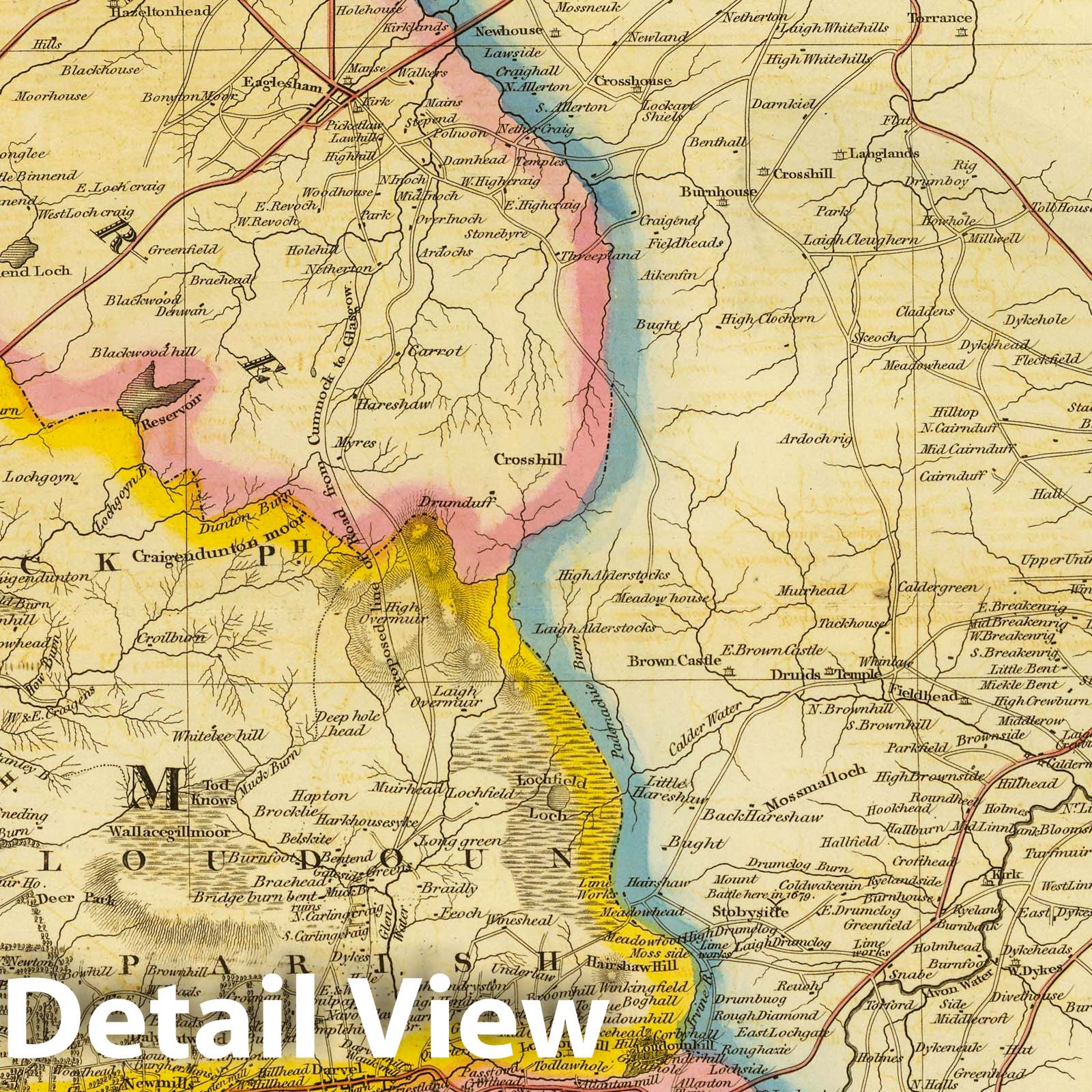 Ayrshire - Road Map, 1832 - Historical Map Print
