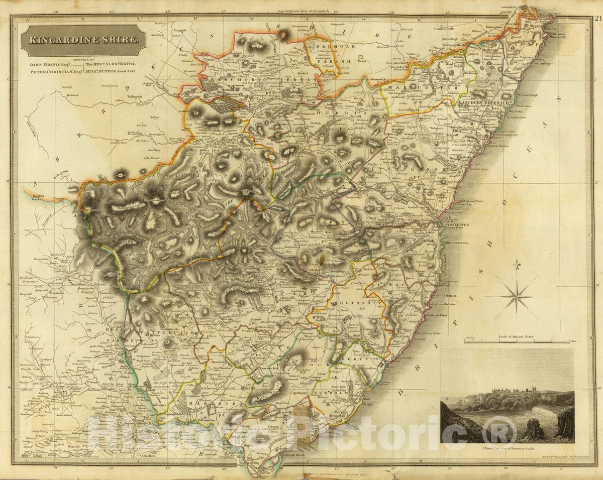 Historic Map : National Atlas - 1832 Kincardine Shire. - Vintage Wall Art