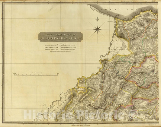 Historic Map : National Atlas - 1832 Aberdeen, Banff 1 N. - Vintage Wall Art