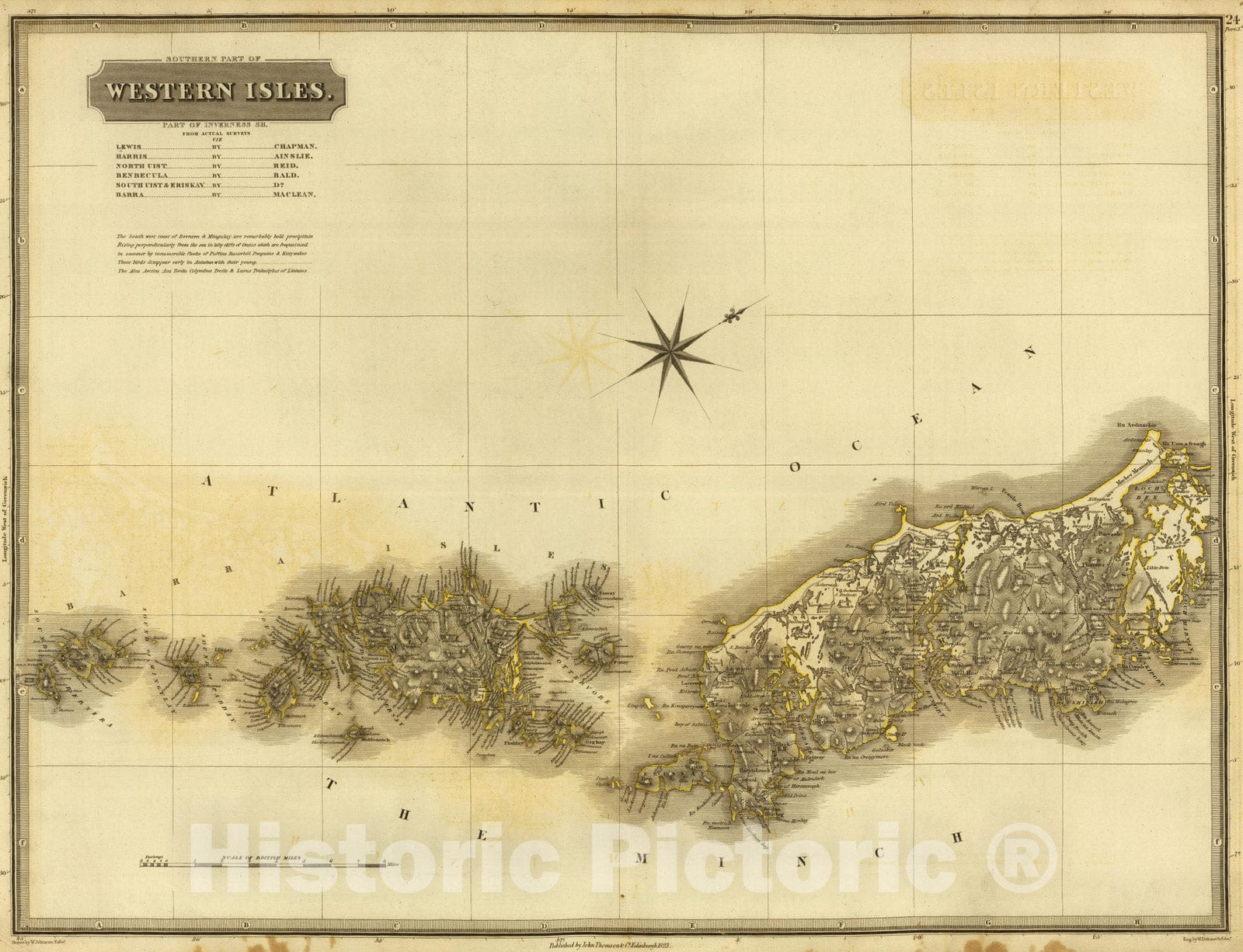 Historic Map : National Atlas - 1832 Western Isles S. - Vintage Wall Art