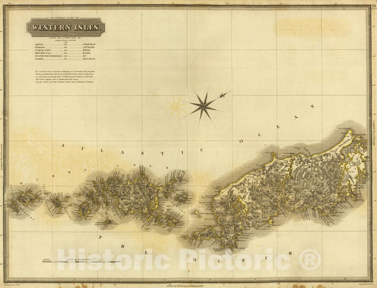 Historic Map : National Atlas - 1832 Western Isles S. - Vintage Wall Art