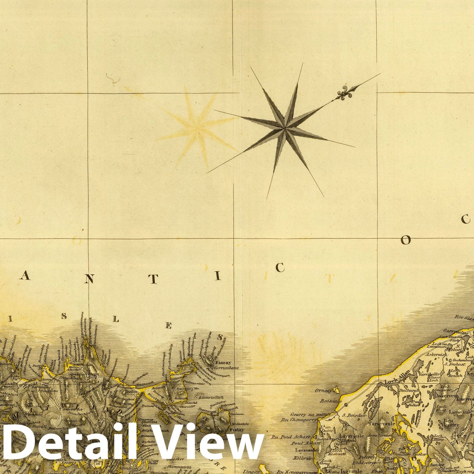 Western Isles, Scotland - Road Map, 1832 - Historical Map Print
