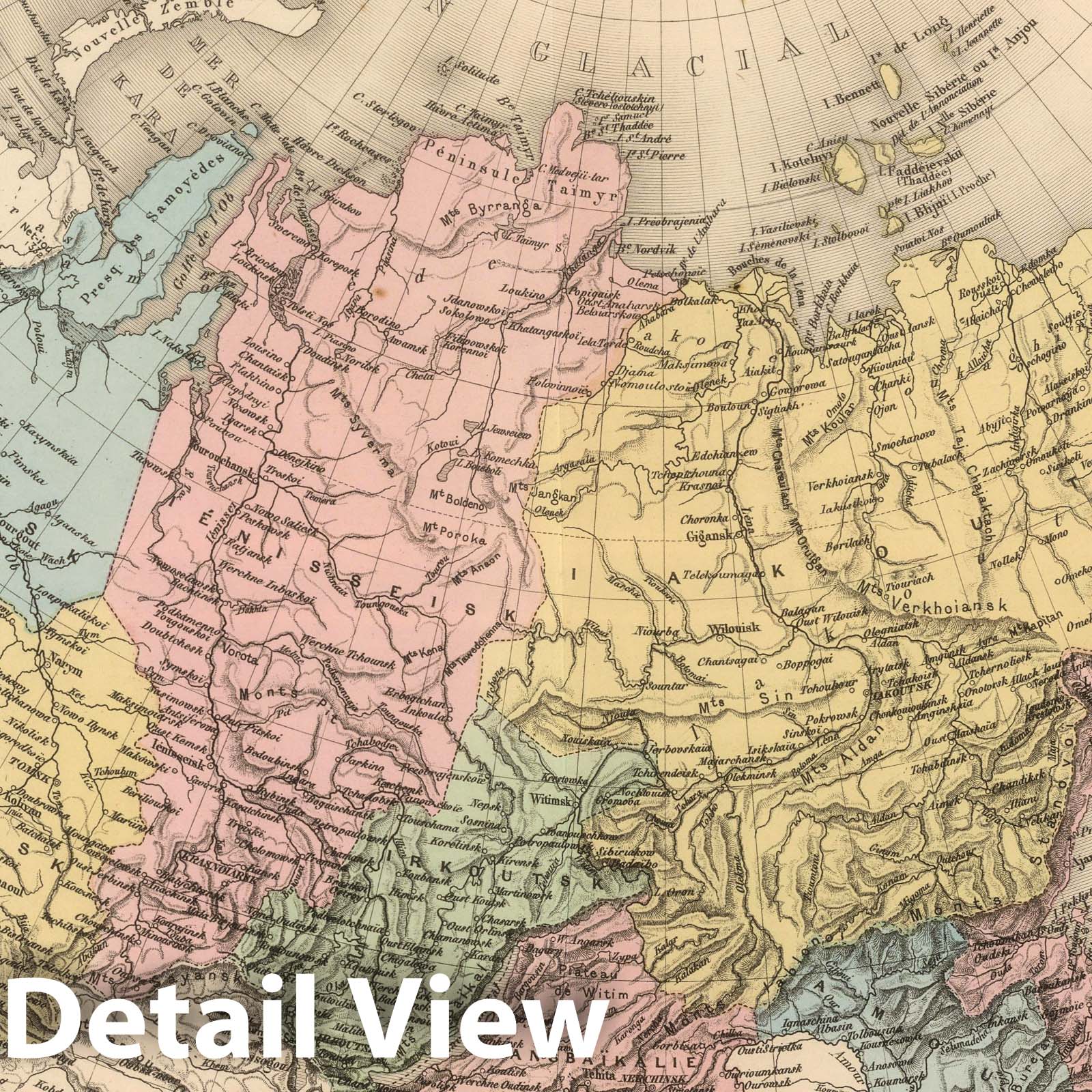 Siberia - Railroad Map, 1892 - Historical Map Print