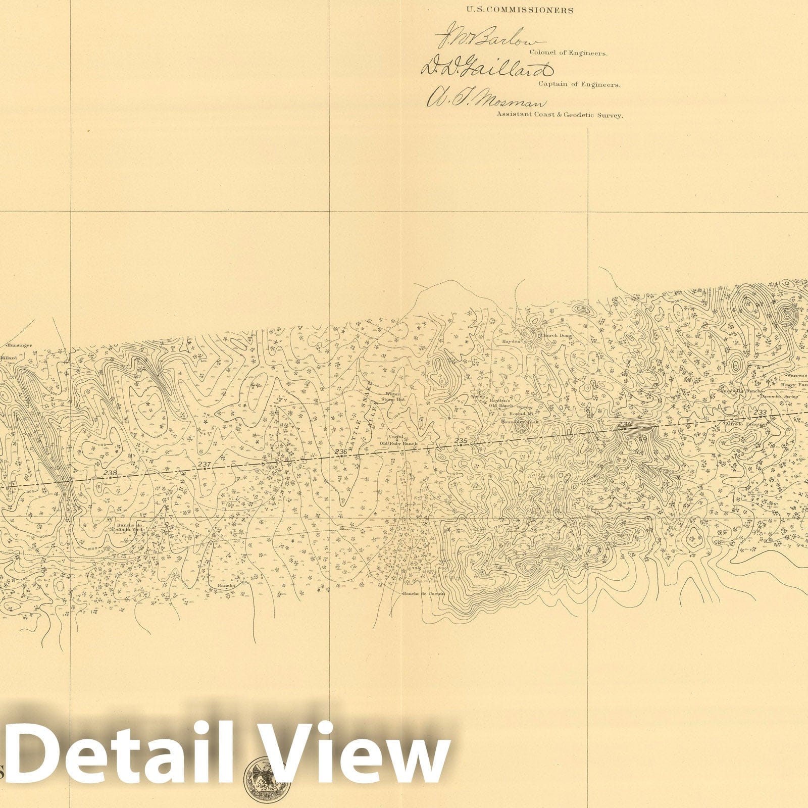 United States-Mexico Boundary - Plate No. 17, 1901 - Historical Map Print