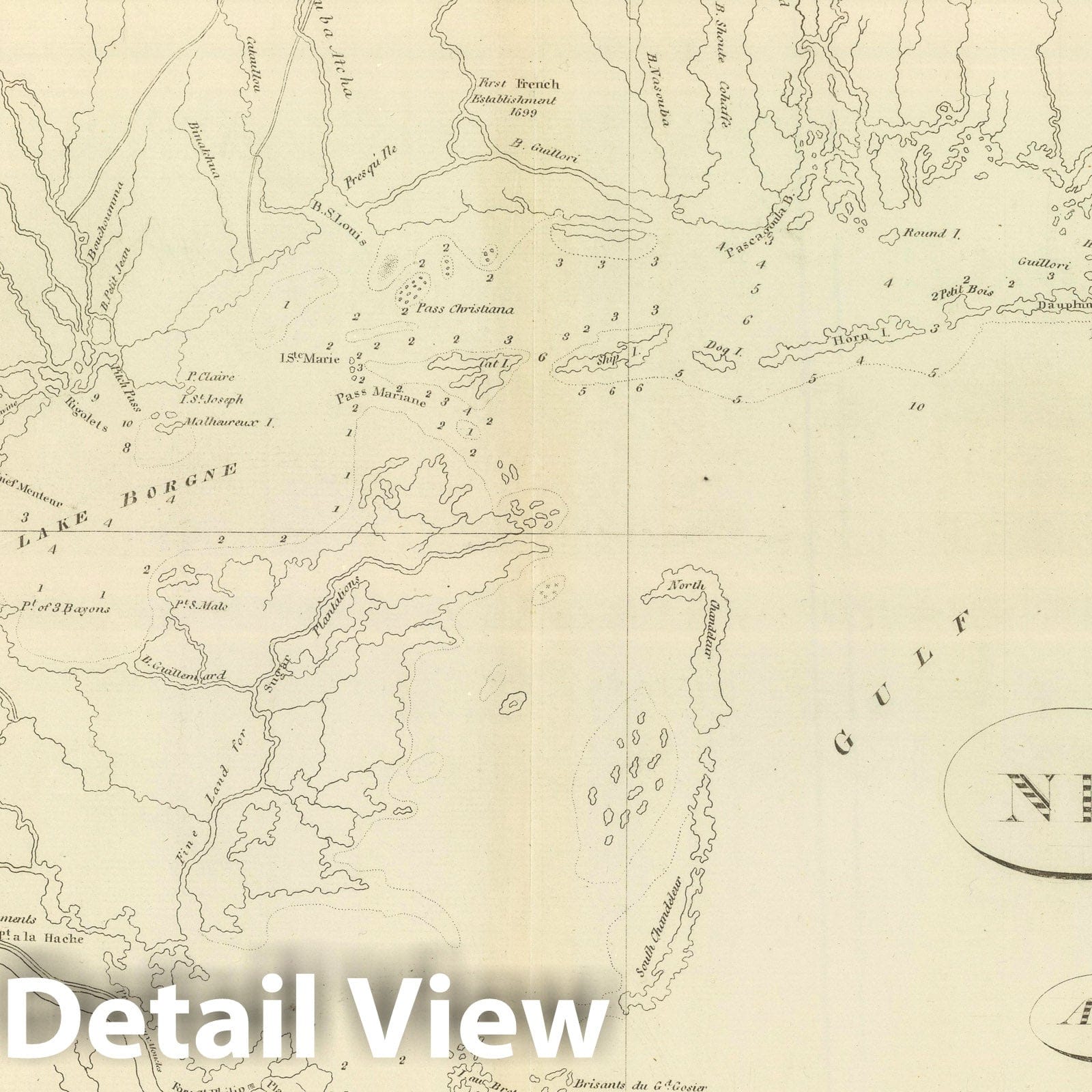 New Orleans, Louisiana - Geologic Map, 1824 - Historical Map Print
