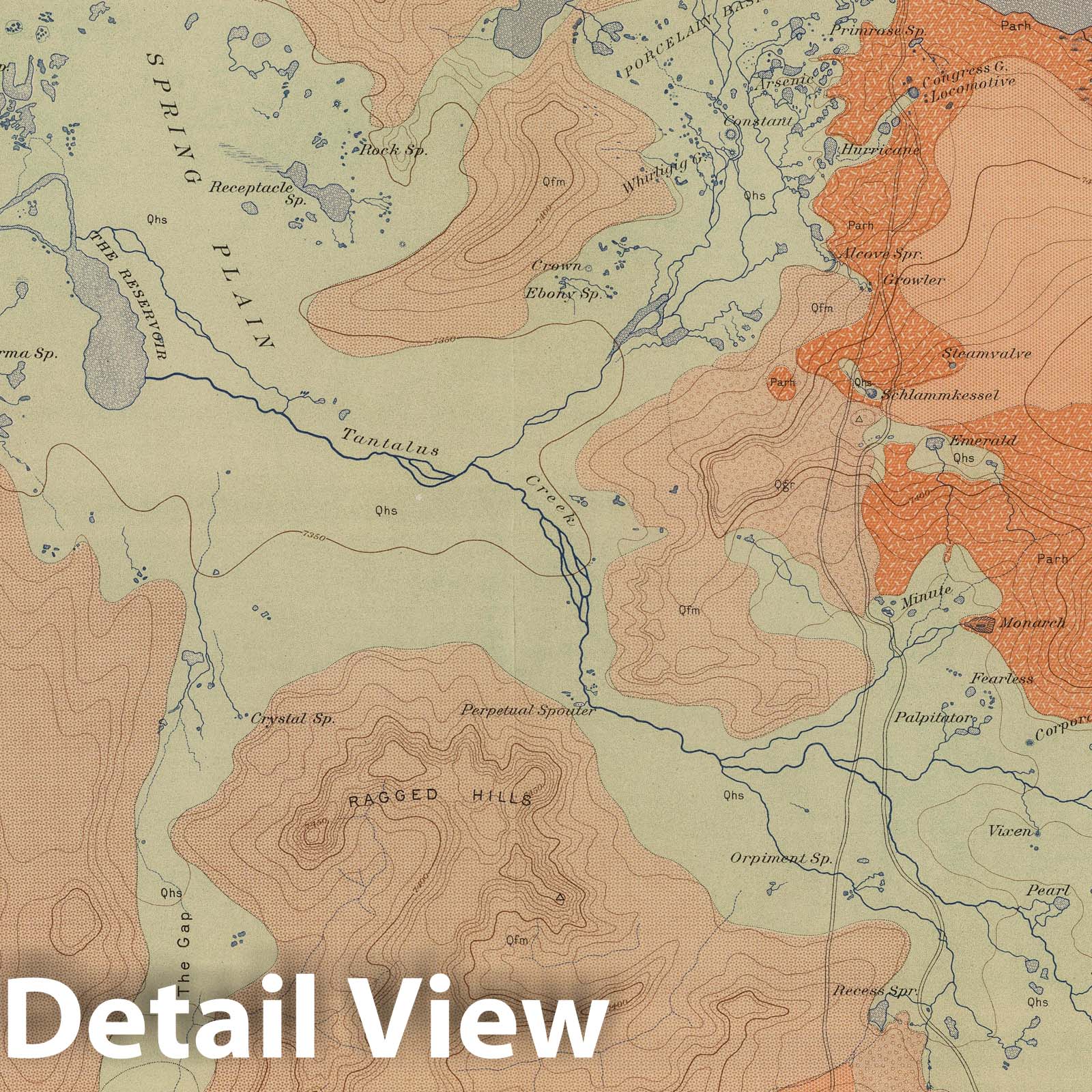 Norris Geyser Basin Geological Map, Yellowstone National Park, 1904