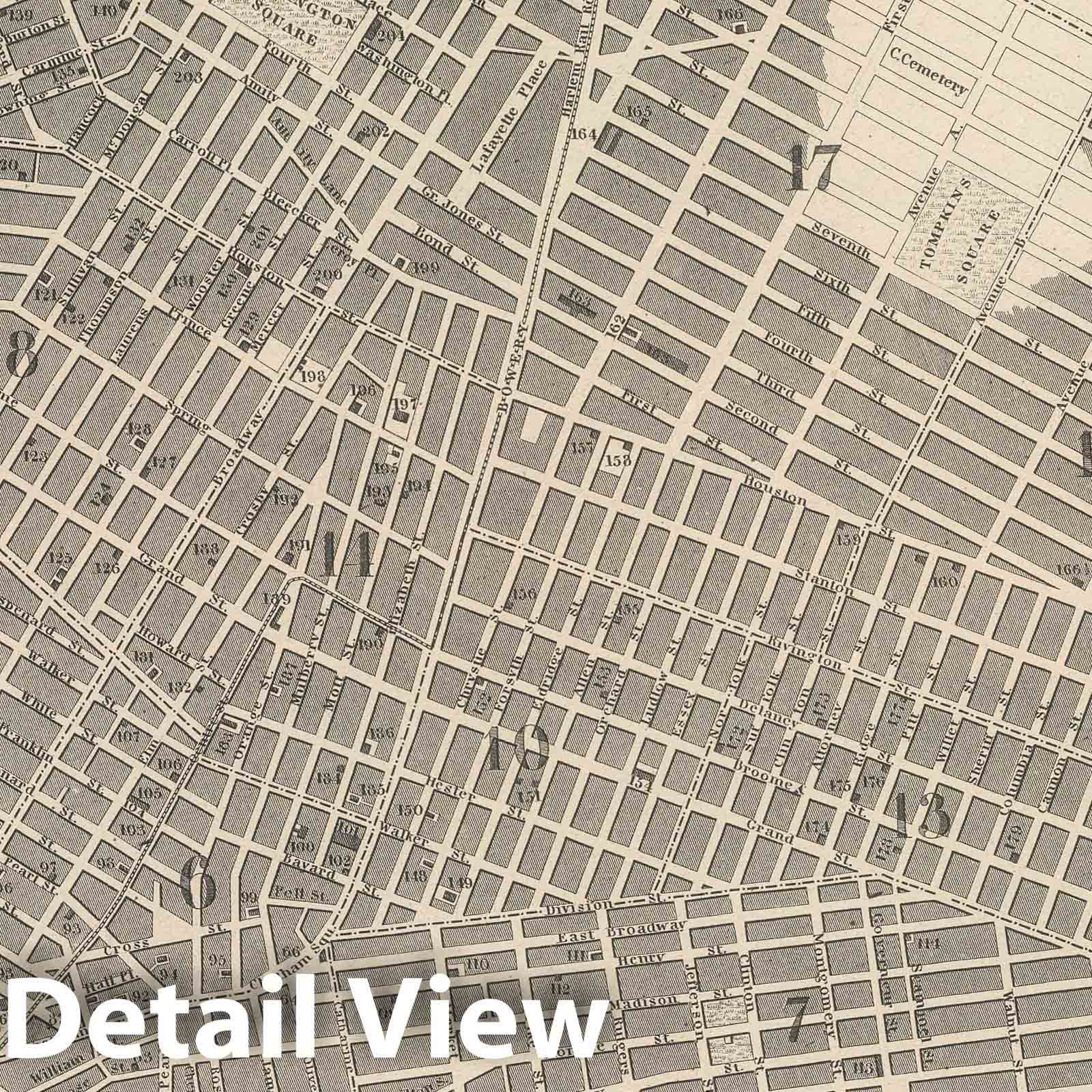 City of New York, 1848 - Historical Map Print