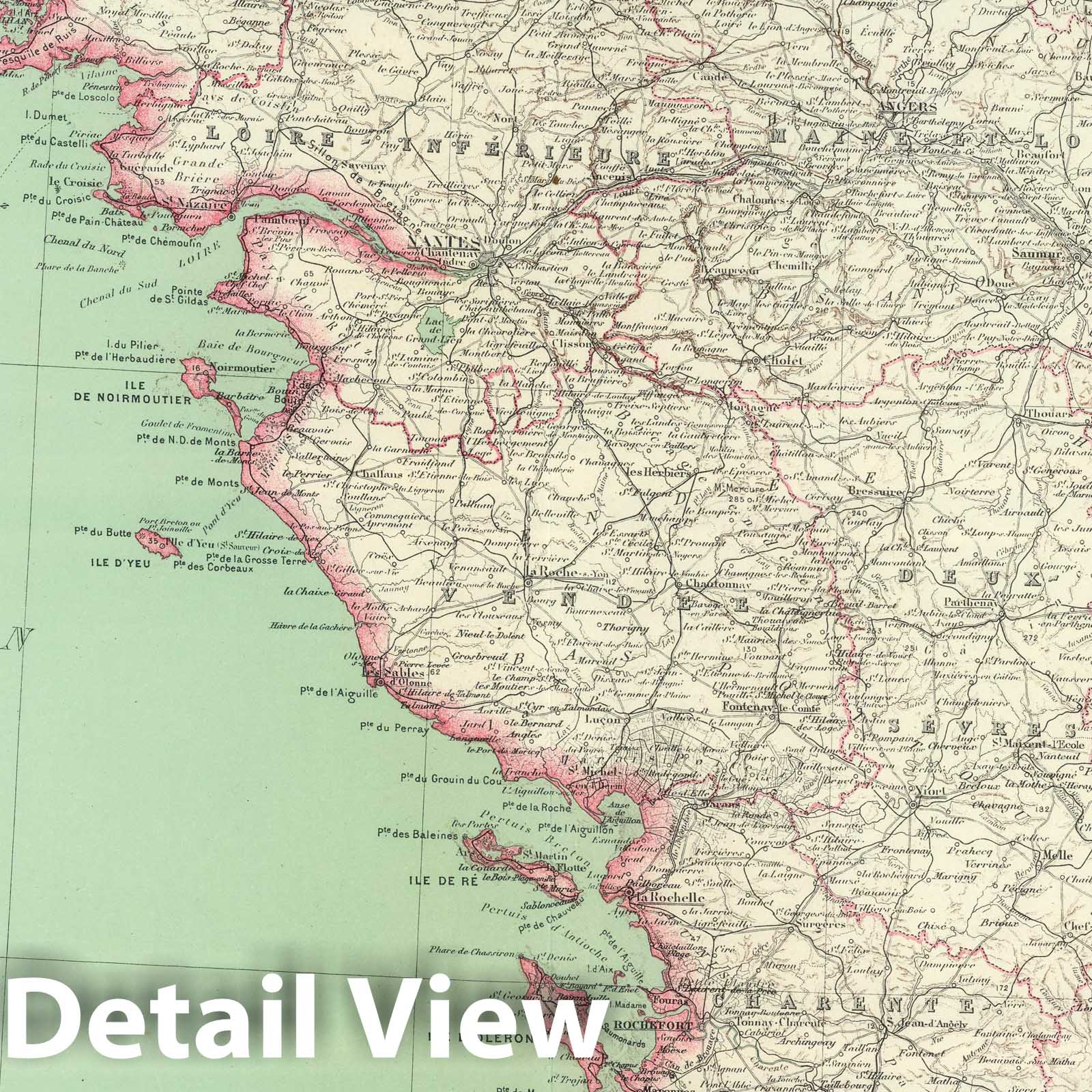 France, Île-de-France, West 1930 - Historical Map Print