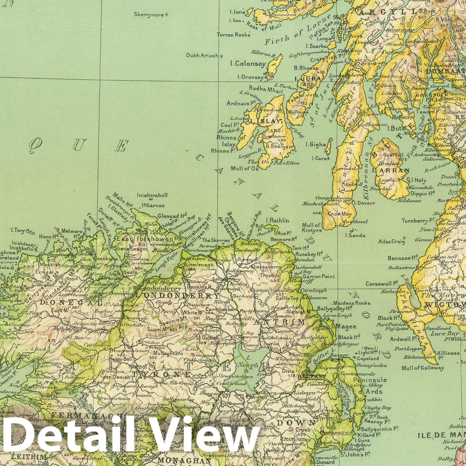 Scotland and Ireland, 1930 - Historical Map Print