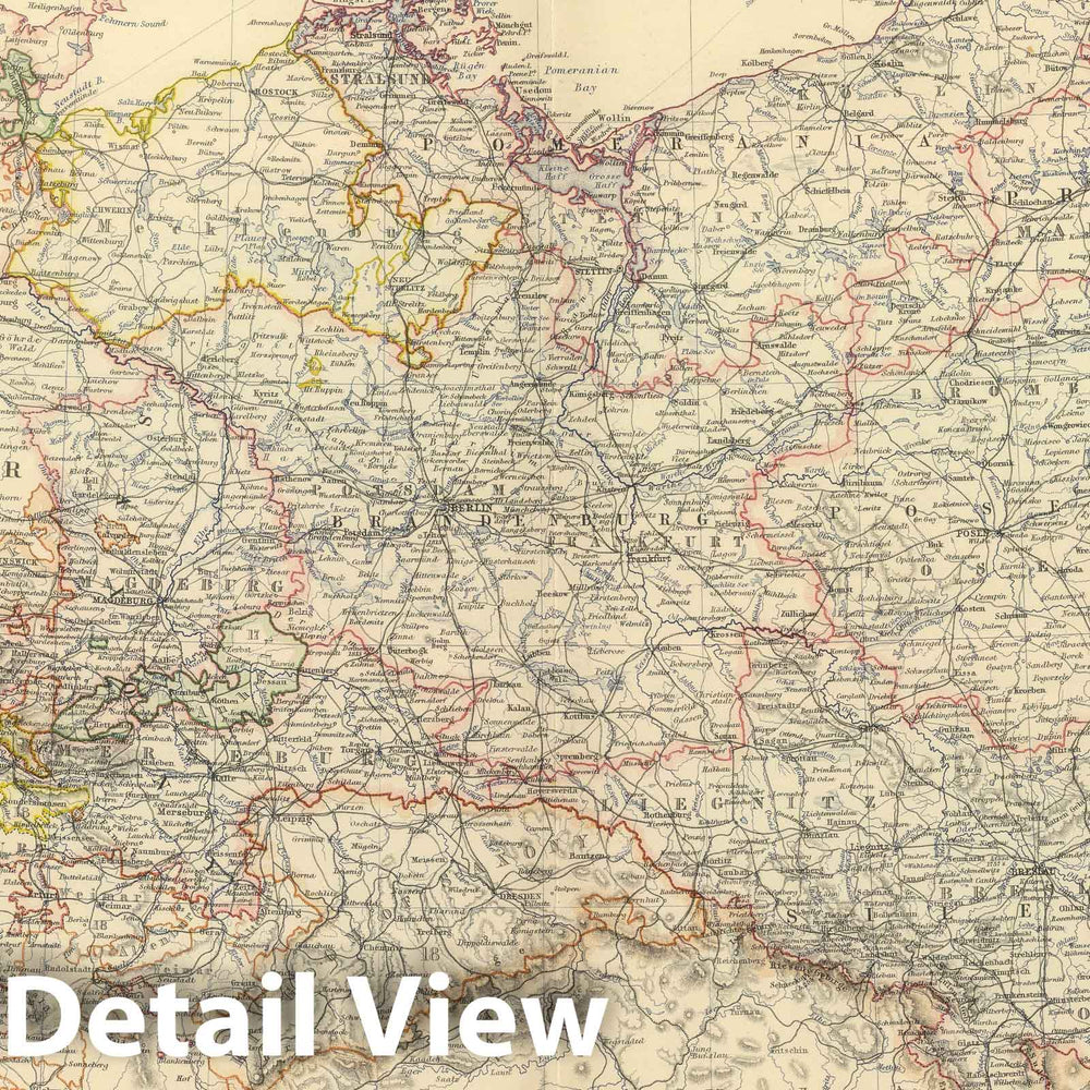Historic Map : 1879 Empire of Germany (northern portion). - Vintage Wall Art