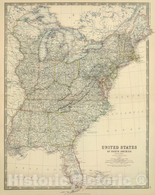 Historic Map : 1879 Eastern United States. v2 - Vintage Wall Art