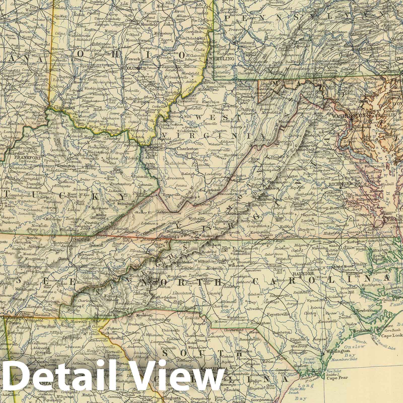 Eastern United States 1879 Historical Map Print