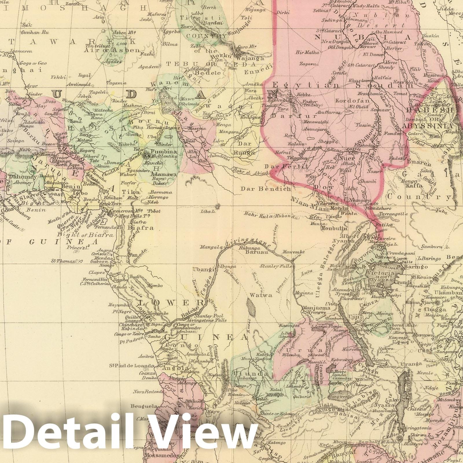 Africa with Nile Delta and St. Helena - 1886 Historical Map Print