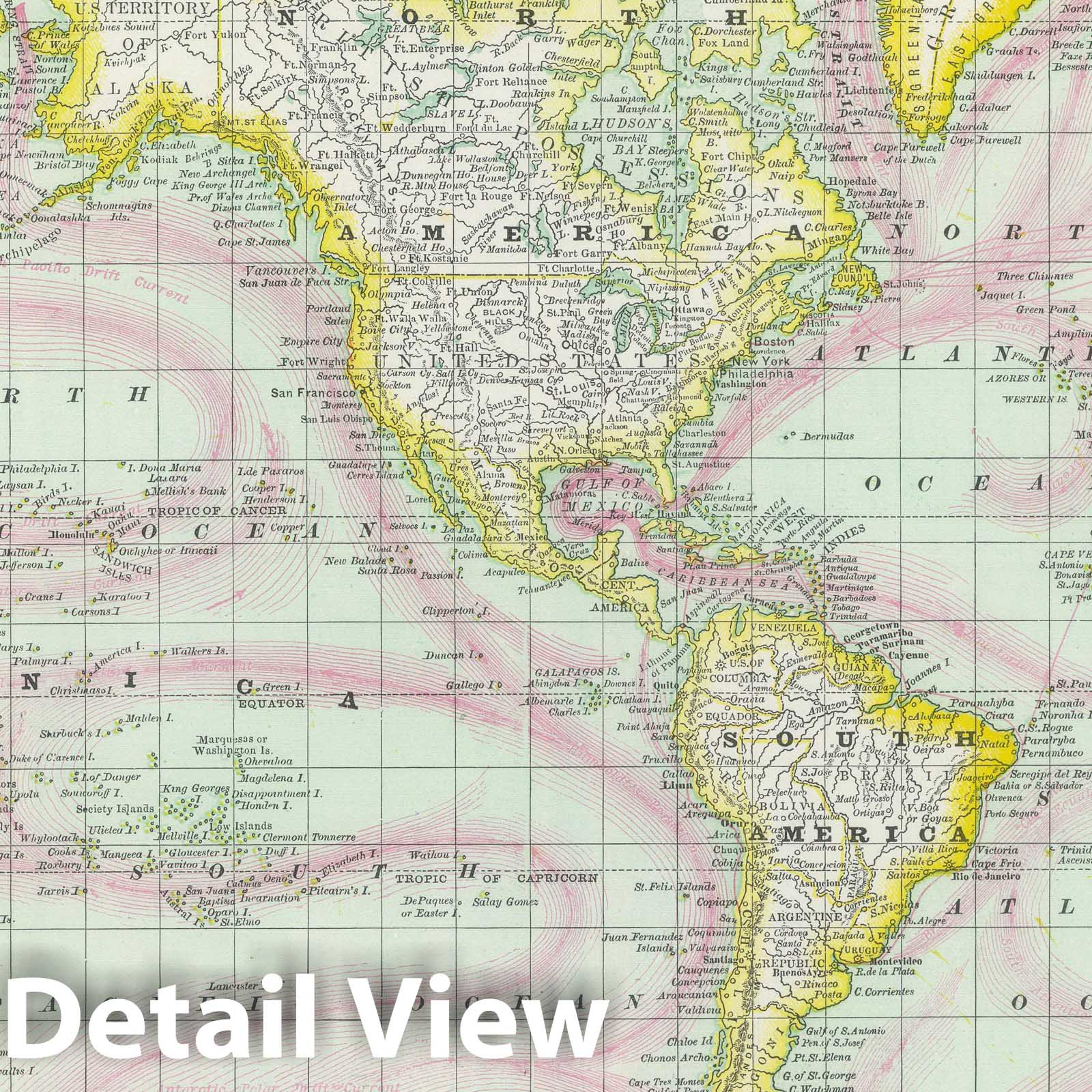 World - Railroad Map, 1889 - Rand McNally Business Atlas Print