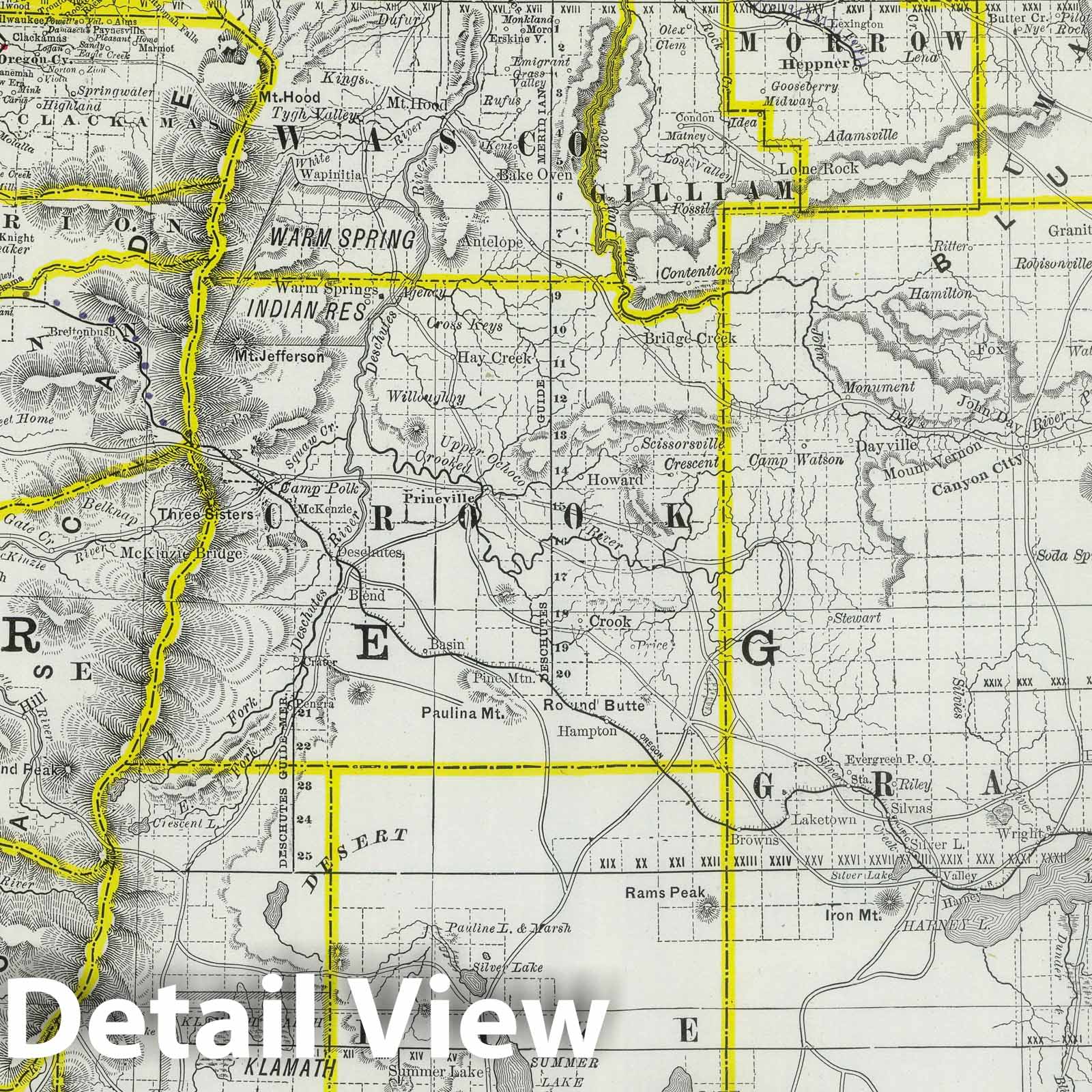 Oregon - Railroad Map, 1889 - Historical Map Print