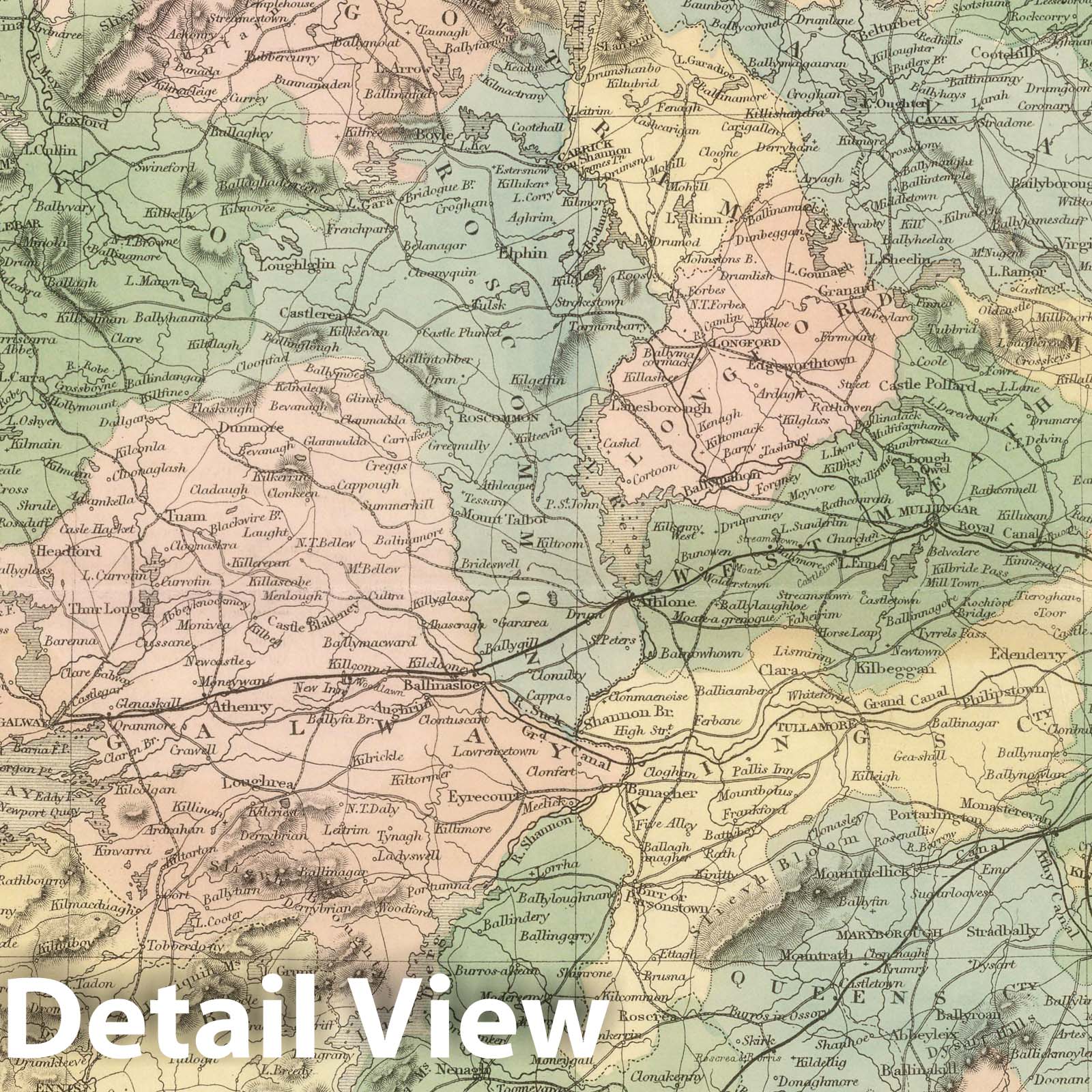 Ireland, 1854 - Historical Map Print from Black's General Atlas